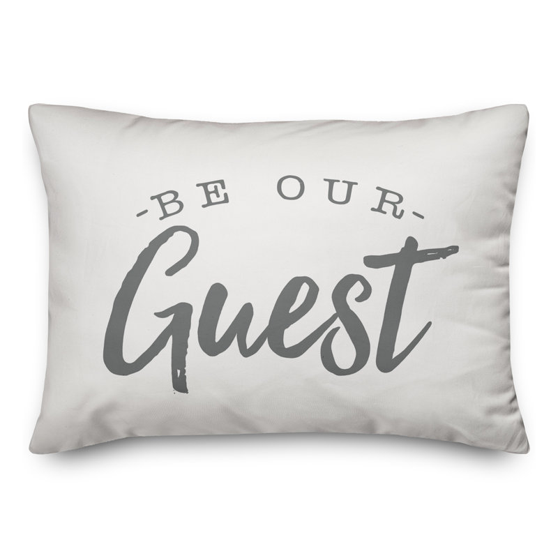 Textual Outdoor Throw Pillow, White/Gray