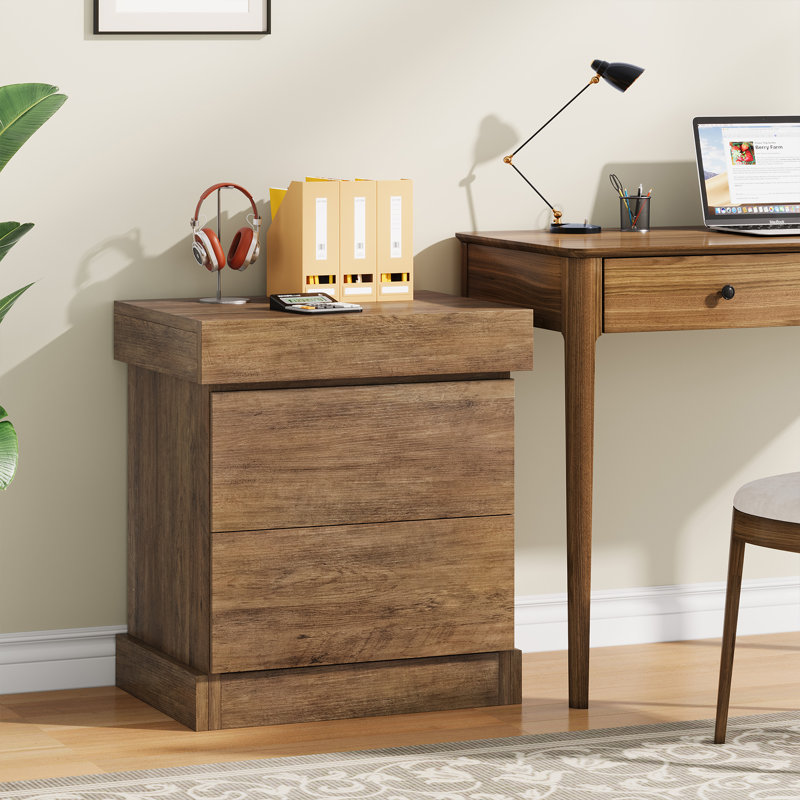 3 Drawers Nightstand With Hidden Storage, Farmhouse End Table, Brown