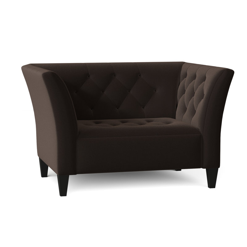 Carruth Upholstered Armchair, Bella Chocolate Performance Velvet