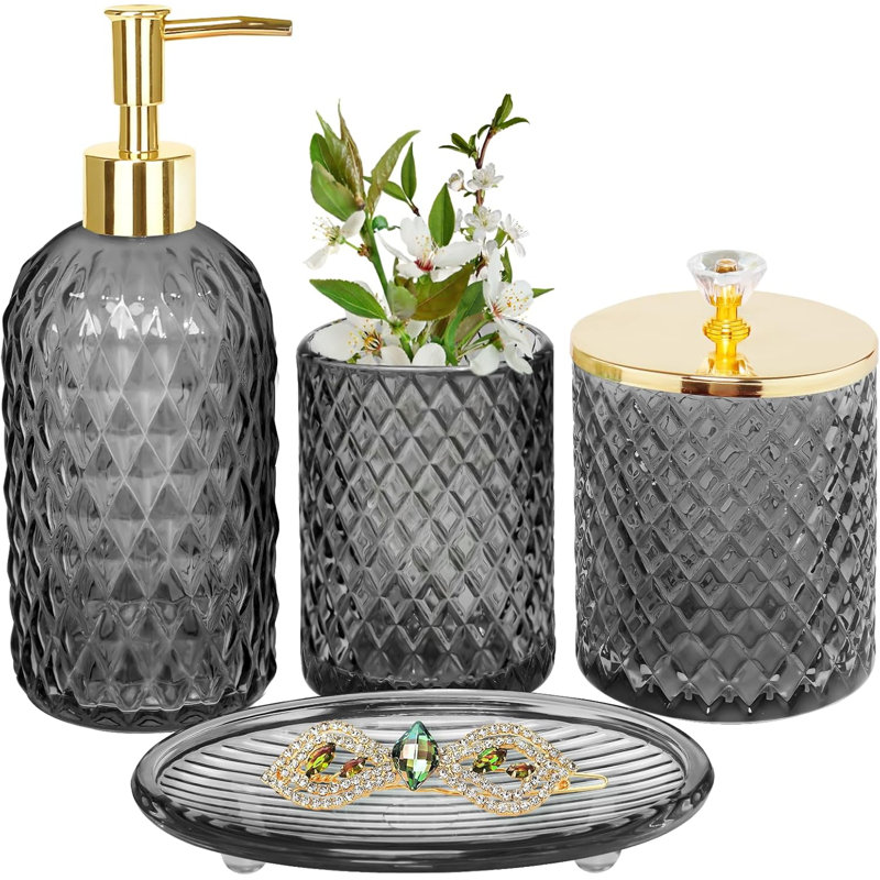Bathroom Accessory Set, Grey