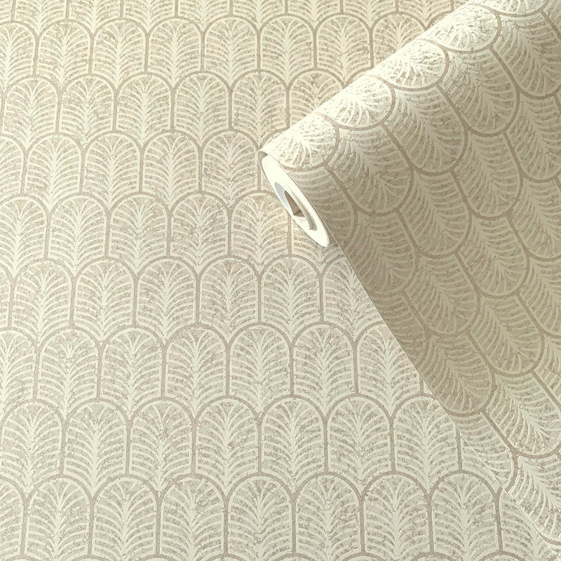 Lustre Geo Arch Wallpaper Roll, Beige