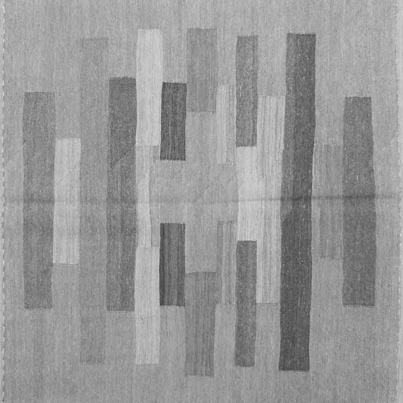 Tapis gris tissé à la machine Jetchko, Carré 4 pi
