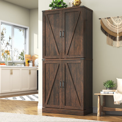 71" Kitchen Pantry With 12 Door Shelves And 1 Adjustable Shelf