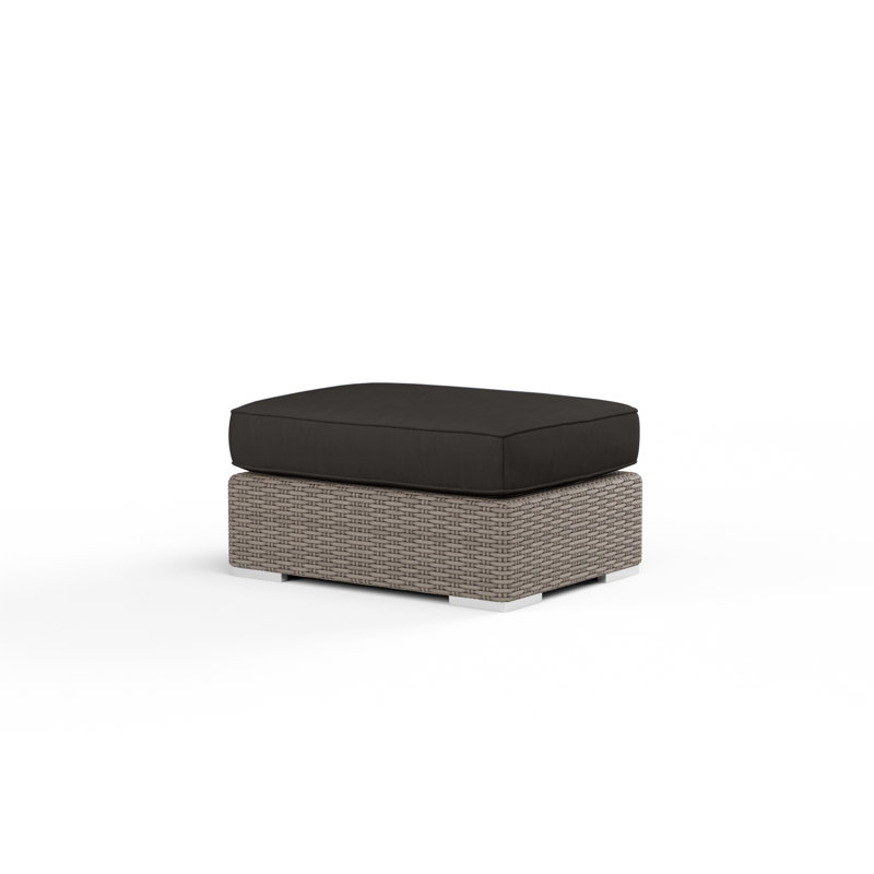 Coronado Outdoor Ottoman, Canvas Flax Sunbrella®, Light Brown