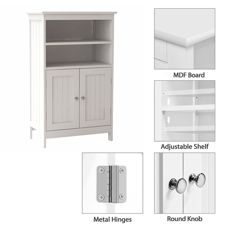 Deprise White Bathroom Storage Cabinet Ebern Designs