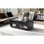 Table basse moderne rectangulaire avec 4 tiroirs et 2 tablettes, table basse en bois trempé de 47,2 po de style cannelé pour le salon