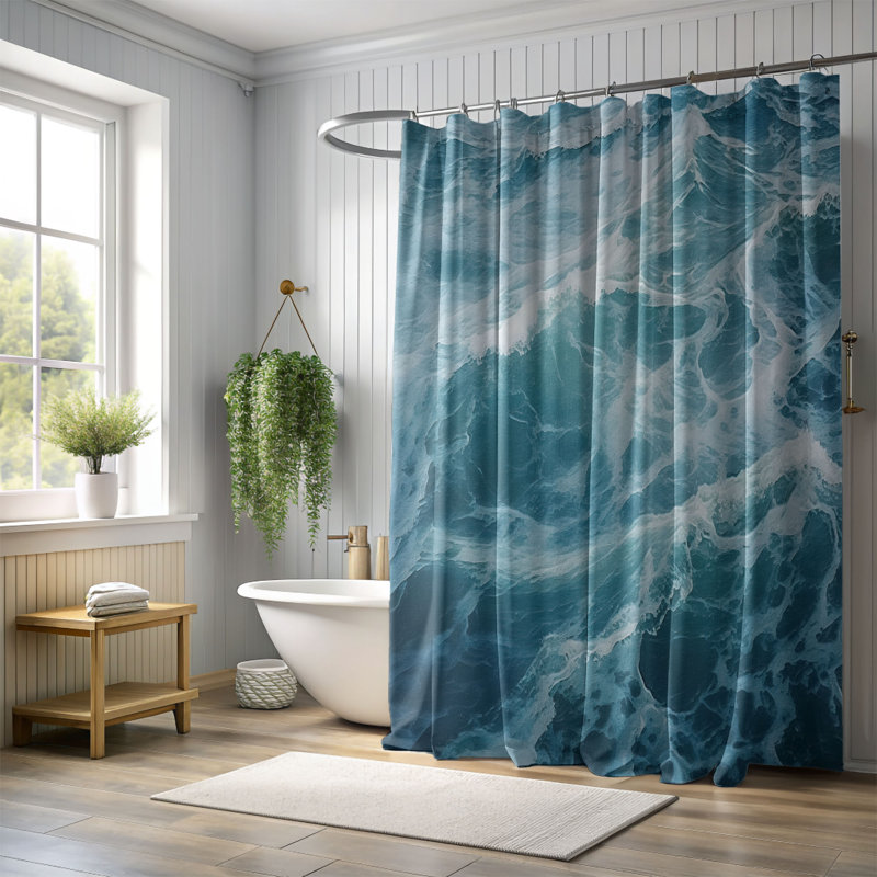 Paolini Abstract Shower Curtain, 74"H x 71"W