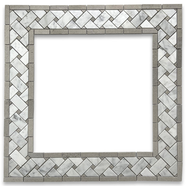 12" x 4" Marble Basketweave Mosaic Wall & Floor Tile
