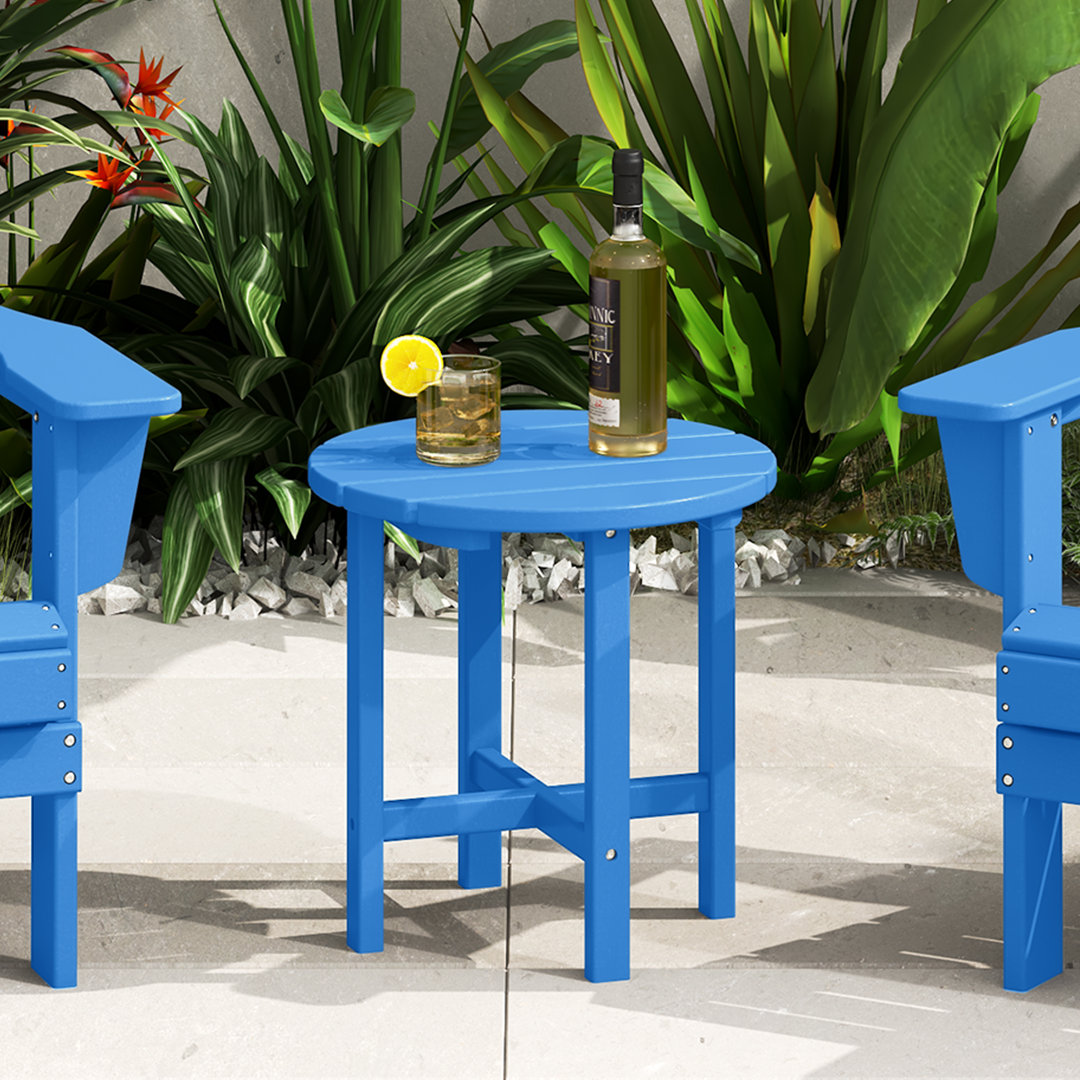 Altura All-weather Patio Round Adirondack HDPE Plastic /Resin Outdoor Side Table Beachcrest Home™ 