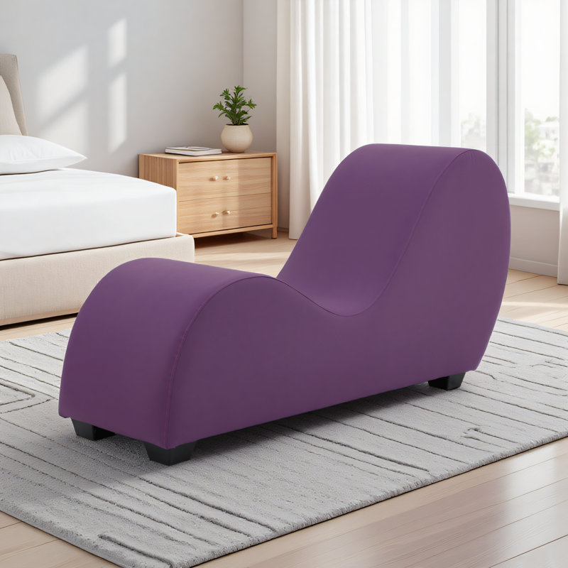 Faux Leather Chaise Lounge, Purple