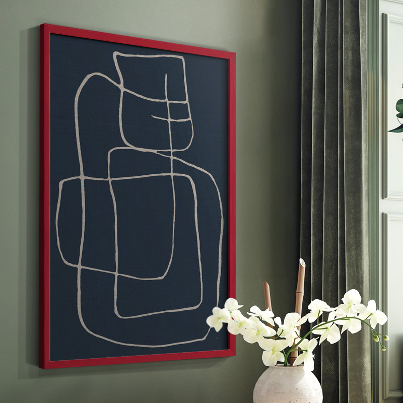 Shapes and Night Sky II, reproduction encadrée - bois massif, Cadre simple blanc, H 28 po x l 22 po