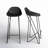     Pangea Home Lucillie Black Modern Monochrome Molded Plastic Bar Stools- 30" Seat Height - Hairpin Metal Legs and Footrest-90756823