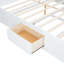 Lit plateforme très grand en bois avec tête de lit multi-rangement, USB et tiroirs-862039170