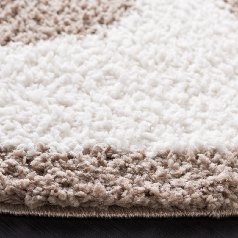 Calico Shag Performance Abstract Rug, Round 6'7"
