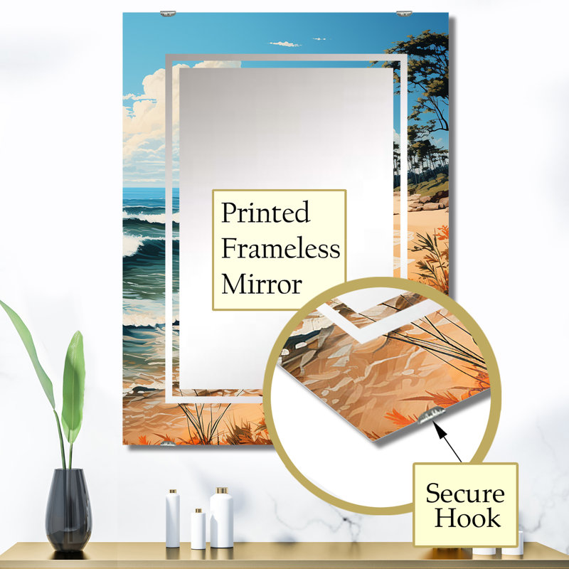 Kort - Grand miroir mural bord de mer MIR139334, 40 po x 30 po