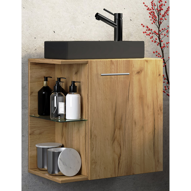 Raminta Bathroom Furniture Suite, Black/Wood