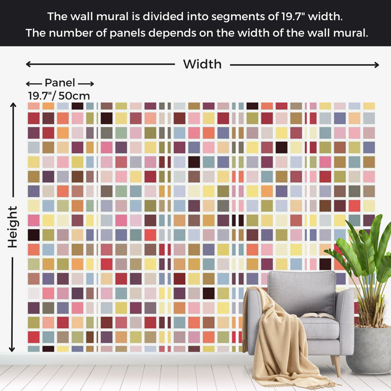 Plaid Wall Mural, 121" L x 157" W
