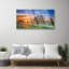 Glass Print Wall Art 100X50cm Image Printed On Glass Decorative Wall Picture Behind Toughened / Tempered Safety Real Glass For Kitchen & Living Room Theme: Meadow Sun Landscape