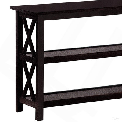 Deep Merlot Sofa Table With 2-Shelf