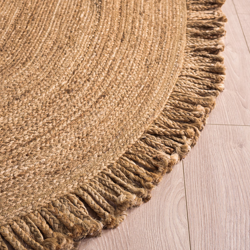 Tapis en jute fait à la main Galey, Rond 8 pi