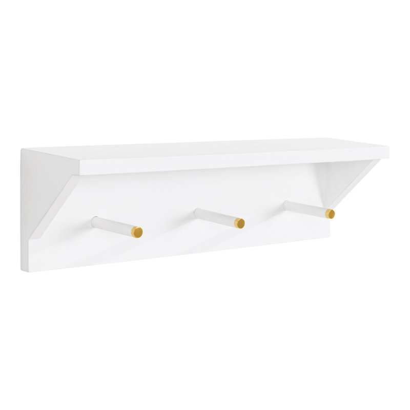 Adlynn Floating Shelf with Hooks