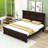 Mansion Style Panel Bed with Traditional Fretwork and Sturdy Frame-1728609151-1728609148