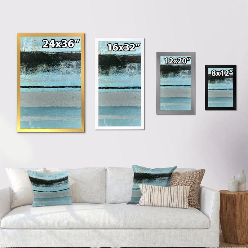 Art moderne gris et bleu II 2FDP47725, H 20 po x l 12 po x P 1 po, Cadre blanc