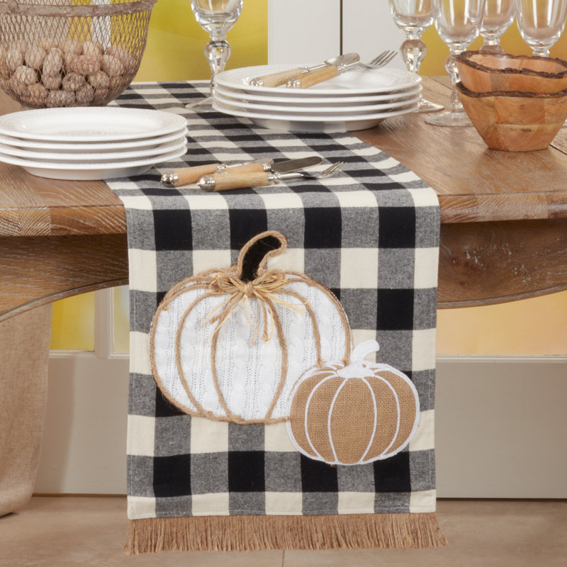 Karamo Plaid Cotton Blend Thanksgiving Table Runner