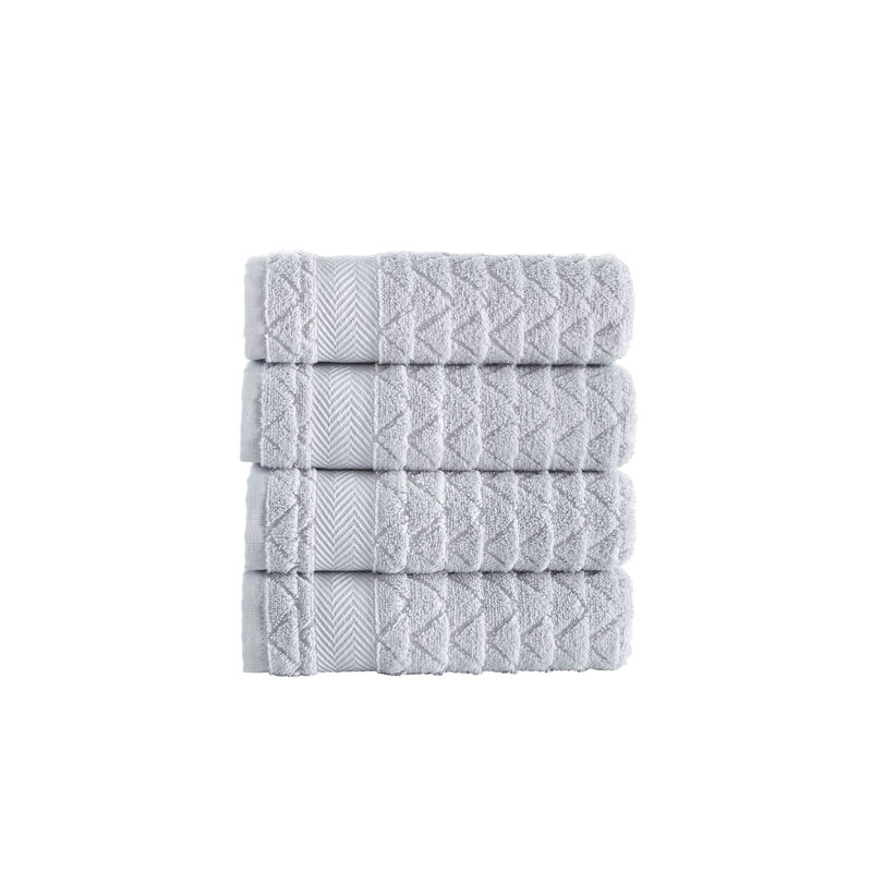 Turkish Cotton Plush Hand Towel, Silver