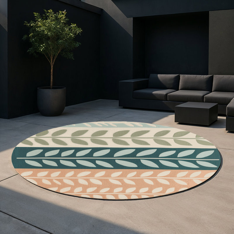 Pine Haven Indoor And Outdoor Area Rug, Round 5'