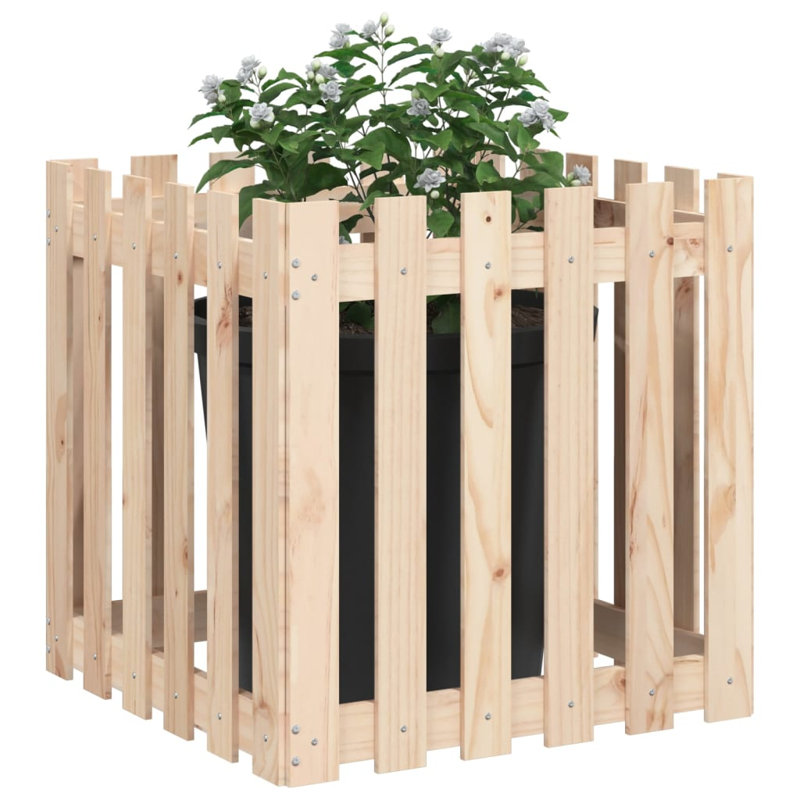Nabeela Wood Planter Box, 60cm H x 60cm W x 60cm D, Natural