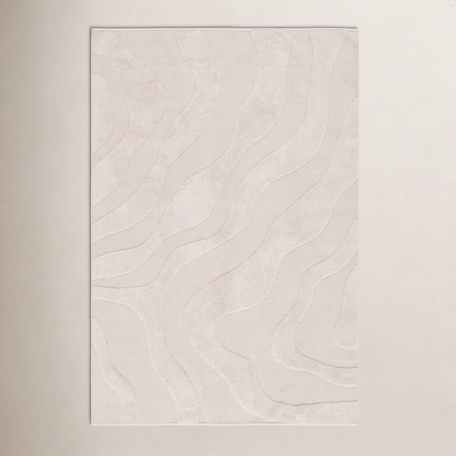 Mozie Ivory Washable Hand-Woven Cotton Rug, Rectangle 4' x 6'