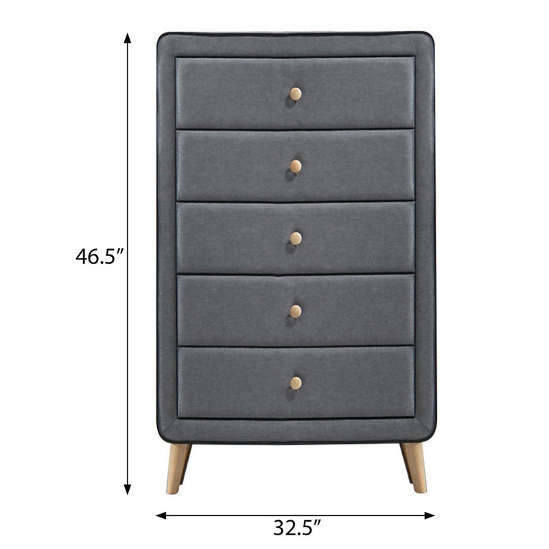 Commode rembourrée à 5 tiroirs