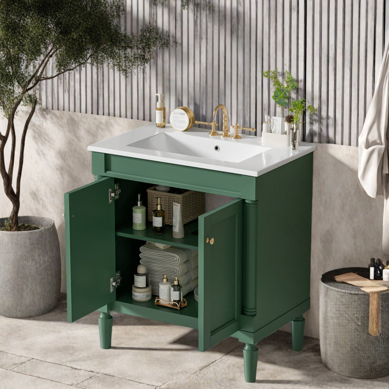Meuble-lavabo et lavabo en bois