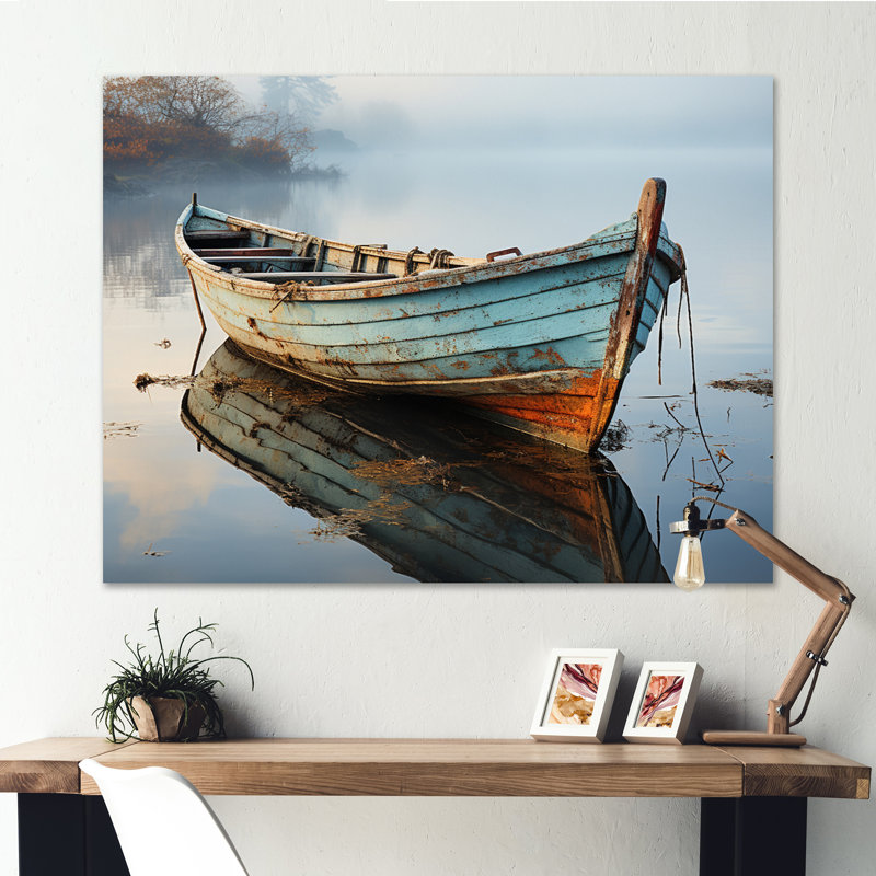 Hadenson Boat Serene Waterscapes I - Print, Wrapped Canvas, 24" H x 32" W x 1" D