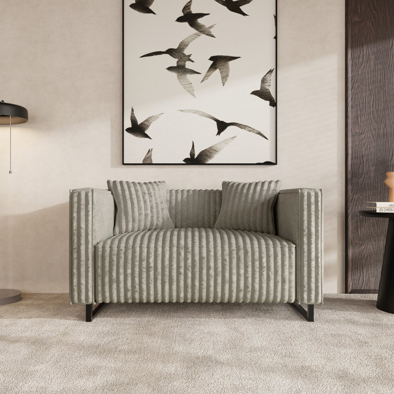 LOVESEAT EN VELOURS BEIGE, Beige