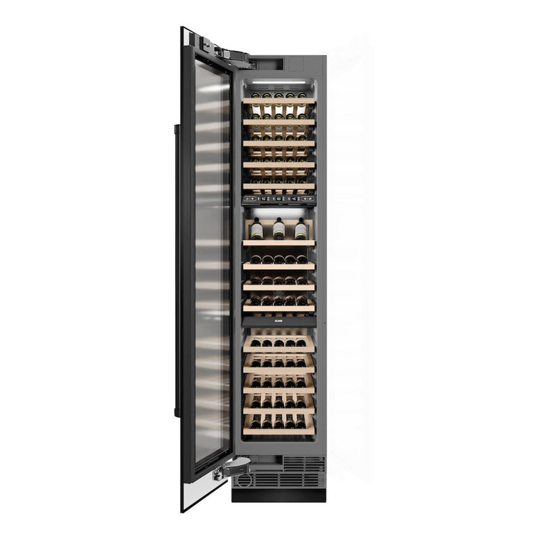 ZLINE 18 in. 9.0 cu. ft. DuraSnow Steel Triple Zone 68 Bottle Left Hinge Column Wine Cooler, Right Handed