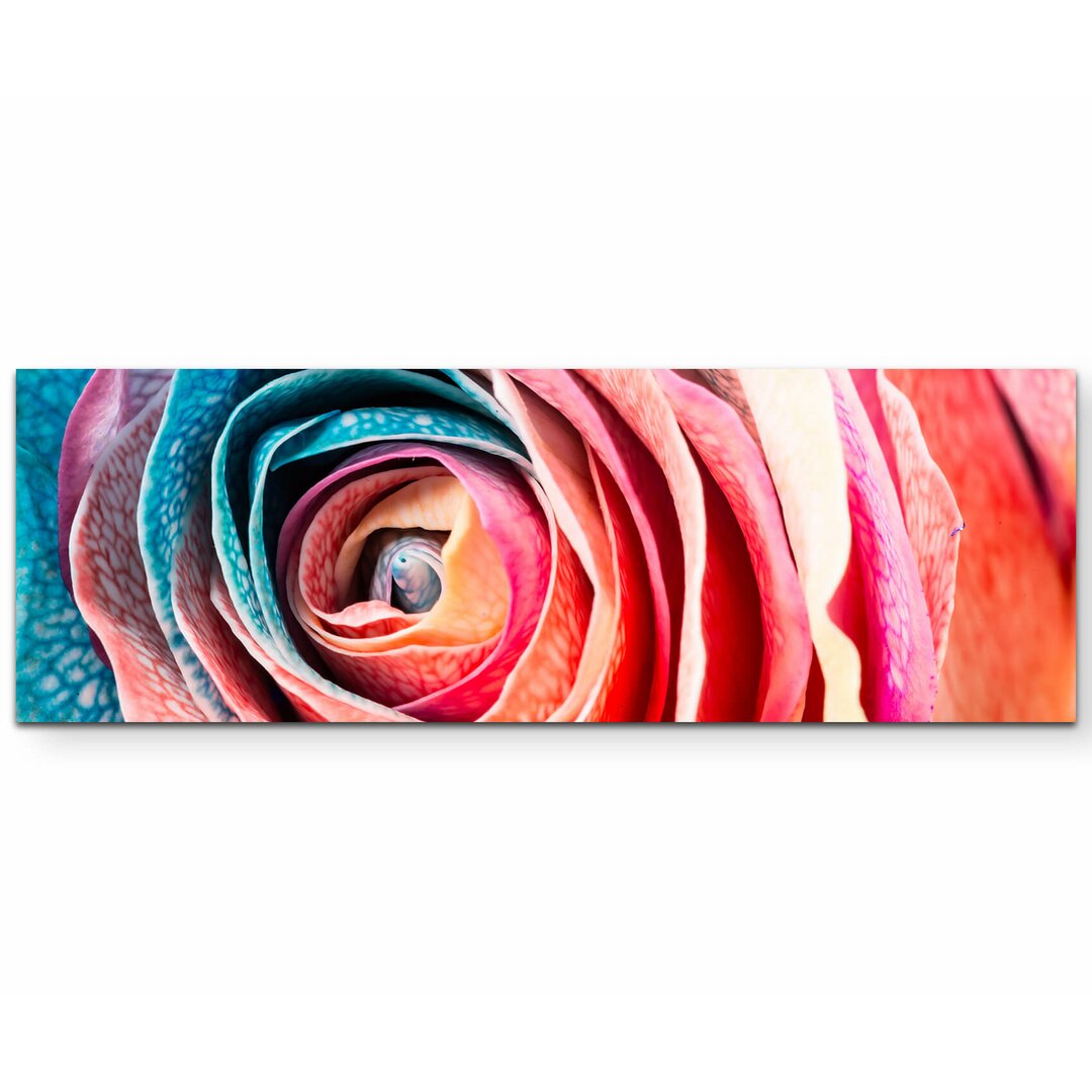 Leinwandbild Regenbogen Rose