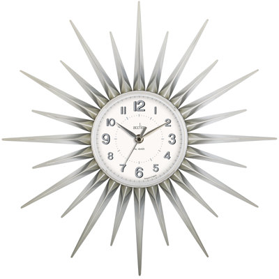 Acctim Stella Wall Clock Sunburst StarBurst Quartz Retro Spoke Sprayed 43cm