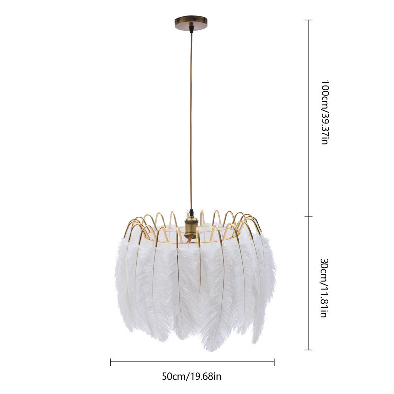 1 - Light Unique/Statement Feather Pendant Nordic Art Ceiling Light Chandelier