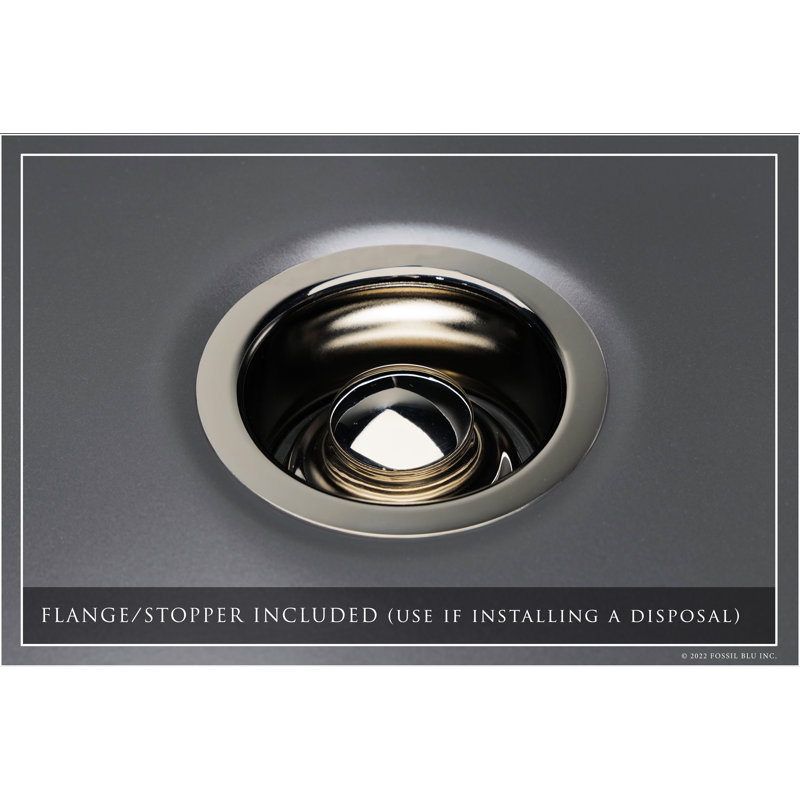 Luxury 33" L x 20" W Dual Mount Kitchen Sink with Basket Strainer, Polished Nickel Accessories