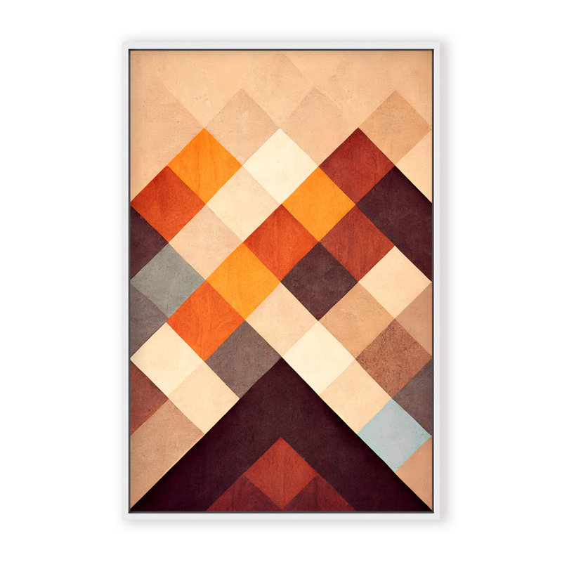 Abstract The Pyramid by  - Picture Frame Graphic Art on Paper, 24" H x 16" W x 1.125" D, Framed Matted Print, Brown