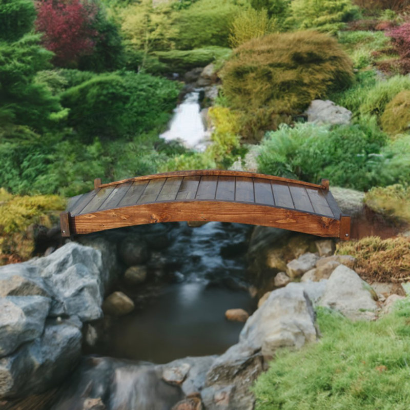 Pont de jardin japonais Zen 6 pi, 9,5" H x 72" lx 34,5" D