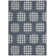 Lima Authentic Flatwoven Handmade Slate Blue & White Reversible Modern Geometric Grid Wool & Cotton Area Rug