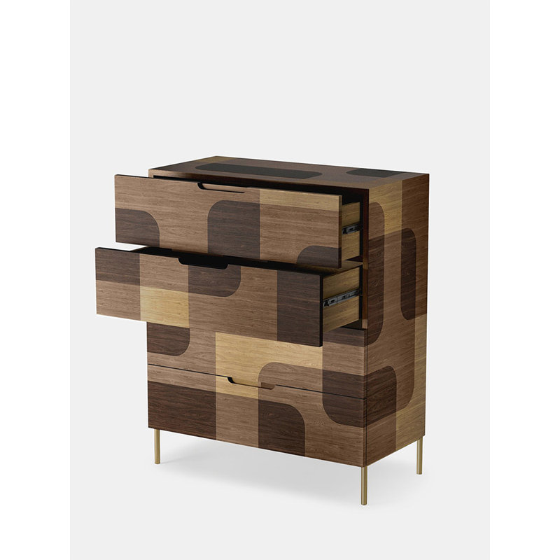 Commode d'appoint moderne et rétro, Brun