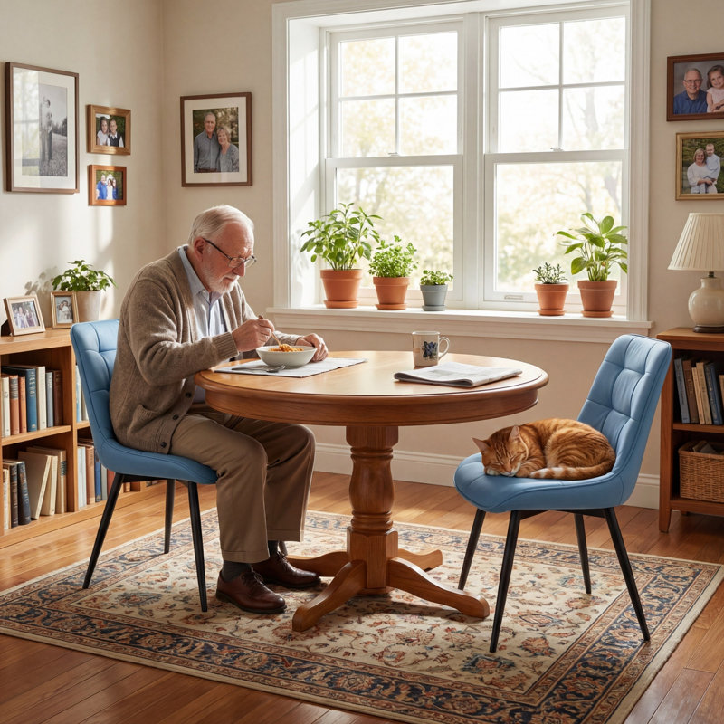 Emsley Faux Leather Upholstered Dining Chair Armless Side Chair with Metal Legs, Blue