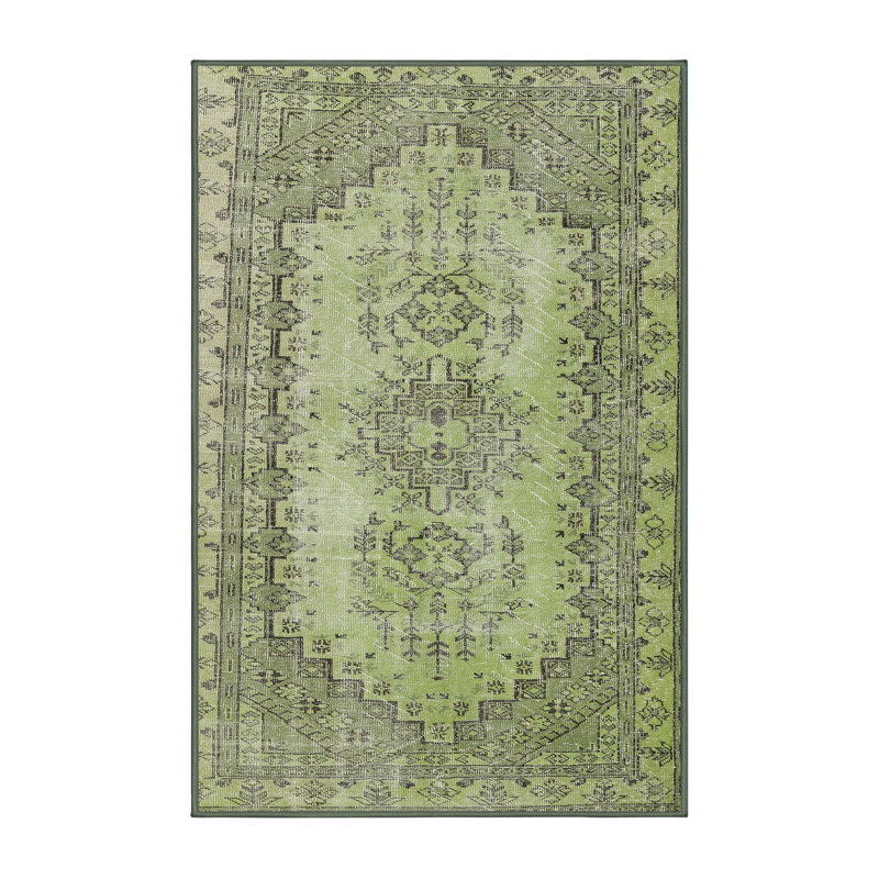 Tapis zone verte claire contemporaine, Rectangle 6 pi x 9 pi