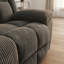 Causeuse inclinable 2 places avec console centrale, canapé inclinable manuel en tissu de velours côtelé avec porte-gobelets, gris foncé