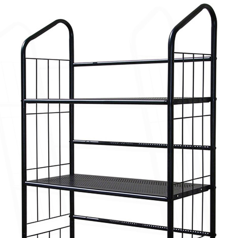 5-Tier Corner Metal Bookcase, Book Shelf, Living Room Shelving Unit, (5 Shelves) 64.04"H x 26.03"W x 11.06"D