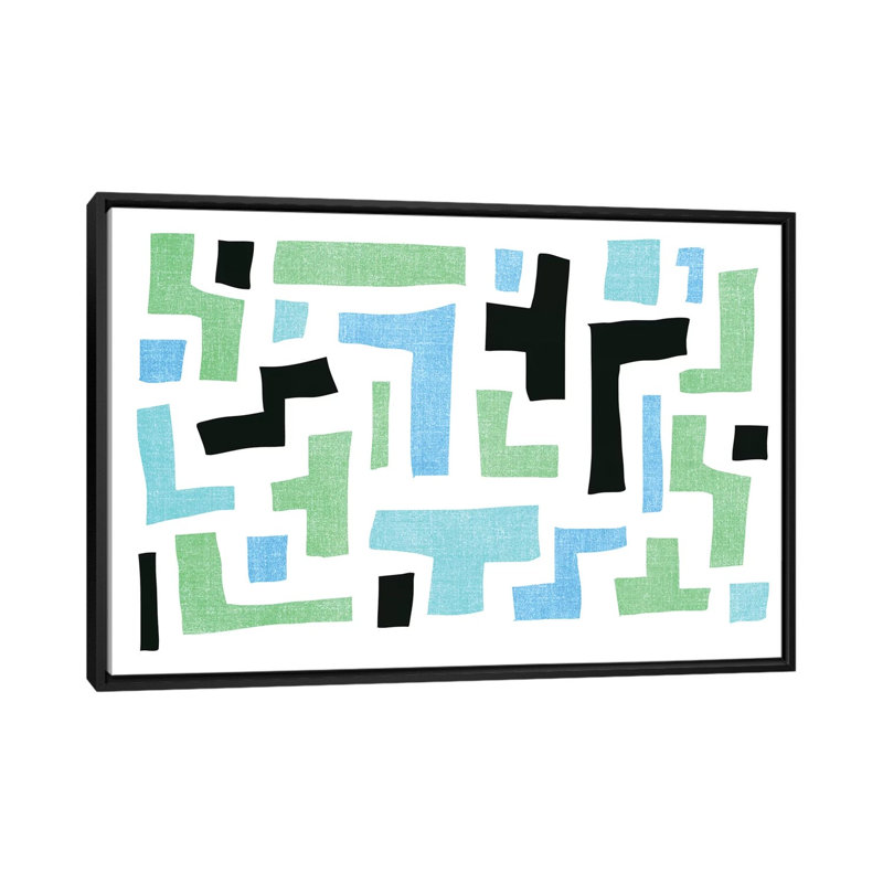 " Geo I " by PI Galerie, 18" H x 26" W x 1.5" D, Black Framed Canvas, No Mat